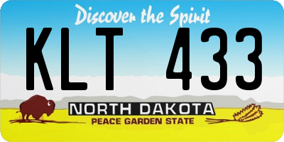 ND license plate KLT433