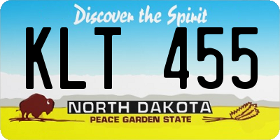 ND license plate KLT455