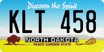 ND license plate KLT458