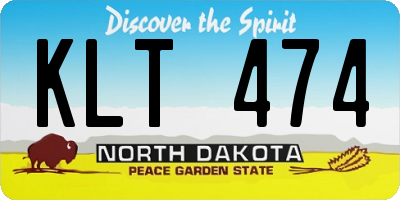 ND license plate KLT474