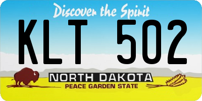 ND license plate KLT502
