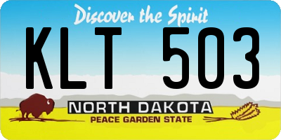 ND license plate KLT503