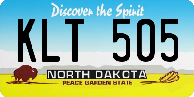ND license plate KLT505