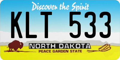 ND license plate KLT533