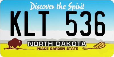 ND license plate KLT536