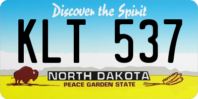ND license plate KLT537
