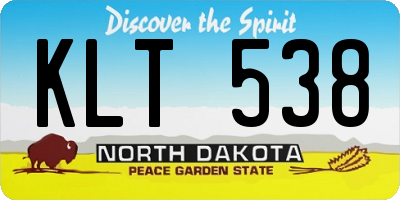 ND license plate KLT538