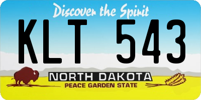 ND license plate KLT543