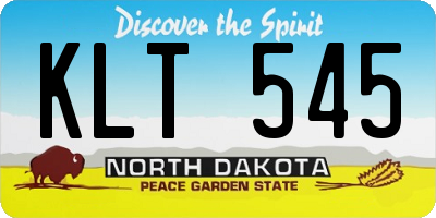 ND license plate KLT545