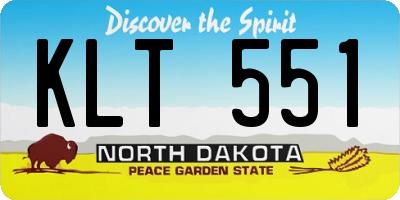 ND license plate KLT551
