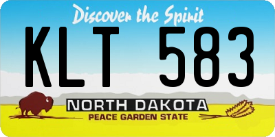 ND license plate KLT583