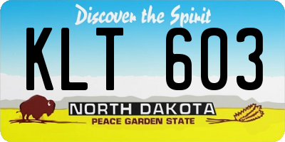 ND license plate KLT603