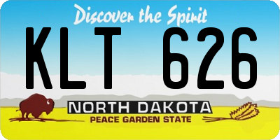 ND license plate KLT626