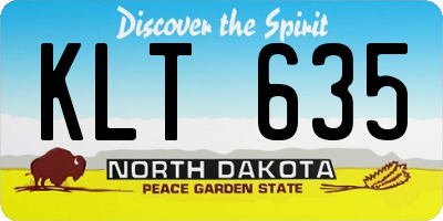 ND license plate KLT635