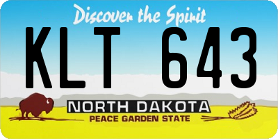 ND license plate KLT643