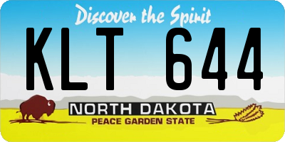 ND license plate KLT644