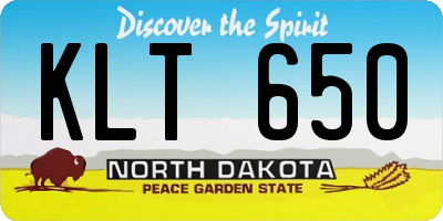 ND license plate KLT650