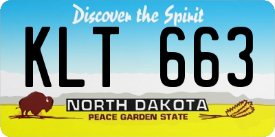ND license plate KLT663