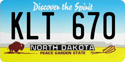 ND license plate KLT670