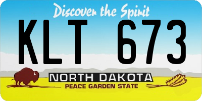 ND license plate KLT673