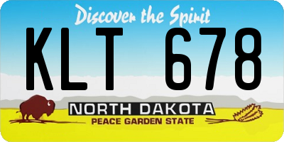 ND license plate KLT678
