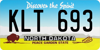 ND license plate KLT693
