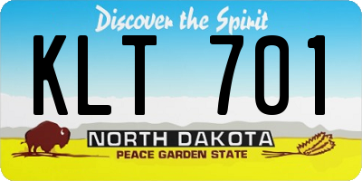 ND license plate KLT701