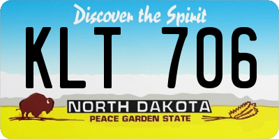 ND license plate KLT706