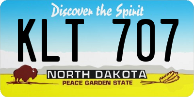 ND license plate KLT707