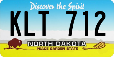 ND license plate KLT712