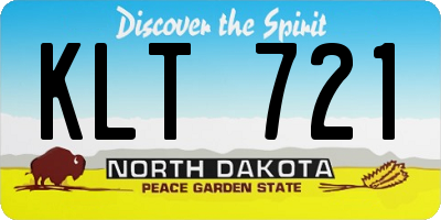 ND license plate KLT721