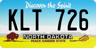 ND license plate KLT726