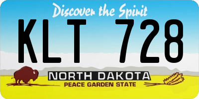 ND license plate KLT728