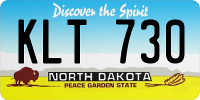 ND license plate KLT730