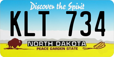 ND license plate KLT734