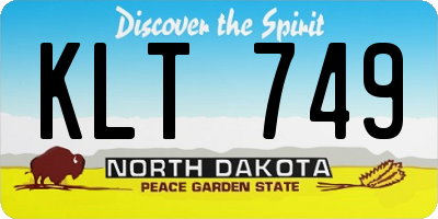 ND license plate KLT749