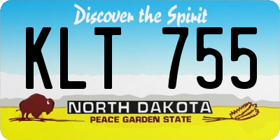 ND license plate KLT755