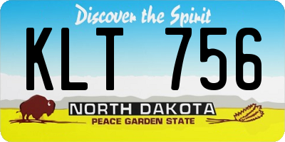 ND license plate KLT756