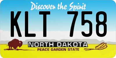 ND license plate KLT758