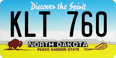 ND license plate KLT760