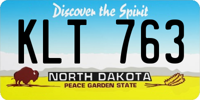 ND license plate KLT763