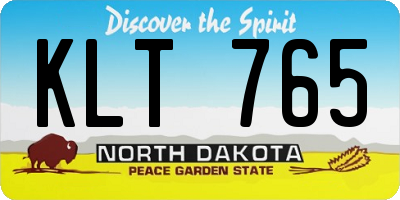 ND license plate KLT765
