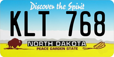 ND license plate KLT768