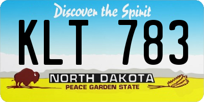 ND license plate KLT783