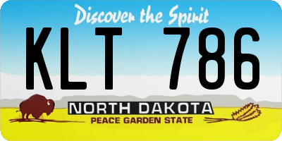 ND license plate KLT786