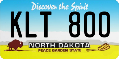 ND license plate KLT800