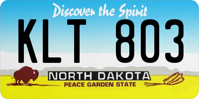 ND license plate KLT803