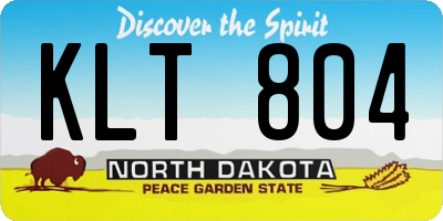 ND license plate KLT804
