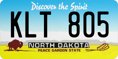 ND license plate KLT805