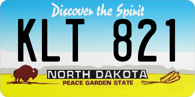 ND license plate KLT821